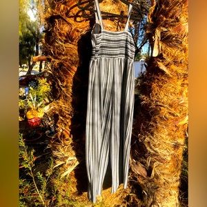 PADDED Soft T Shirt Soft Striped Comfy Pull On Smocked Back Romper jumps…